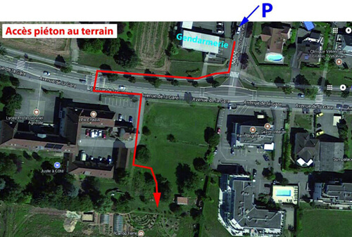 Plan d'accès à Canop'Terre depuis le parking